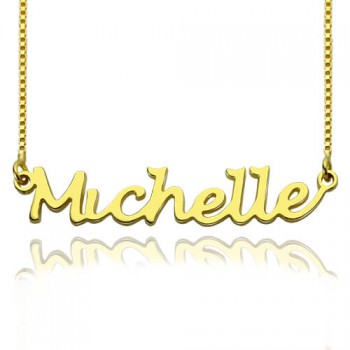 HandWriting Name Necklace 18ct Gold Plate