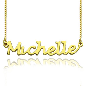 HandWriting Name Necklace 18ct Gold Plate