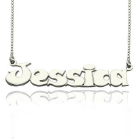 Kids Comic Name Necklace Sterling Silver