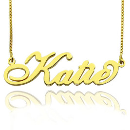 Personalised Necklace Nameplate Carrie in 18ct Gold Plated