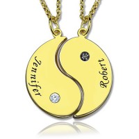 Yin Yang Necklaces Set for Couples or Friend 18ct Gold Plated