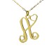 Personalised One Initial With Heart Monogram Necklace in 18ct Solid Gold