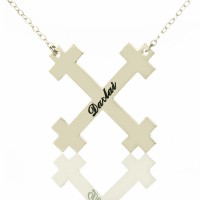 Silver Julian Cross Name Necklaces Troubadour Cross Jewellery