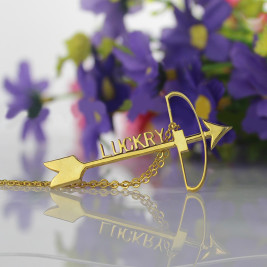 18ct Gold Plated 925 Silver Arrow Cross Name Necklaces Pendant Necklace