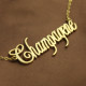 Solid Gold Personalised Champagne Font Name Necklace