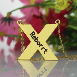 Personalised 18ct Gold Plated Silver St. Andrew Name Cross Necklace