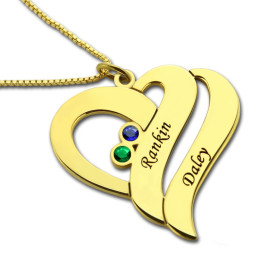 Two Hearts Forever One Love Necklace 18ct Gold Plated