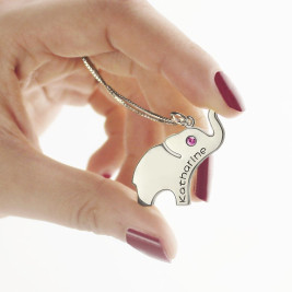 Good Luck Gifts - Elephant Necklace Engraved Name