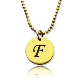 Personalised Initial Charm Discs Necklace 18ct Gold Plated