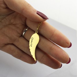 Matching Angel Wings Necklaces Set for Couple 18ct Gold plated