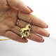 Kids Name Necklace with Horse 18ct Gold Plated