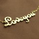 Personalised 18ct Gold Plated French Font I Love You Name Necklace