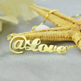 Twitter At Symbol Name Necklace 18ct Gold Plated