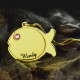 Kids Fish Name Necklace 18ct Gold Plated