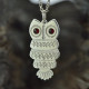 Cute Birthstone Owl Name Necklace for Girls