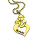 Personalised Mother Child Necklace with Birthstone Gold Plated Silver