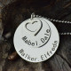 Disc Family Pendant Necklace Engraved Names in Silver