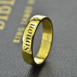 Engraved Promise Name Ring 18ct Gold Plated