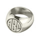 Personalised Signet Ring with Block Monogram Sterling Silver