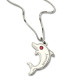 Dolphin Necklace with Birthstone  Name Sterling Silver