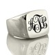 Personalised Signet Ring Sterling Silver with Monogram