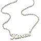 Solid 18ct White Gold Plated Karen Style Name Necklace