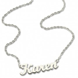 Personalised Script Name Necklace Sterling Silver