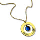 Personalised Circle Name Necklace With Birthstone 18ct Gold Plated Silver