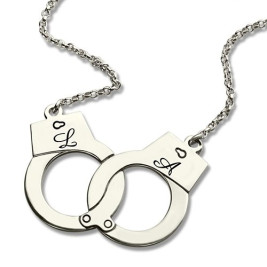 Handcuff Necklace For Couple Sterling Silver