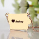 Iowa State USA Map Necklace With Heart  Name Rose Gold