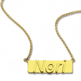 Custom Nameplate Bar Necklace 18ct Gold Plated