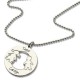 Circle Necklace With Engraved Children Name Charms Sterling Silver