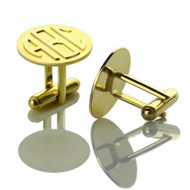 Cool Mens Cufflinks with Monogram Initial 18ct Gold Plated