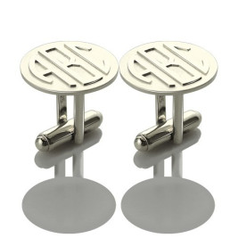 Personalised Mens Cufflinks Block Monogram Sterling Silver