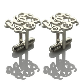 Personalised Cufflinks with Monogram Sterling Silver