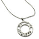 Double Circle Roman Numeral Necklace Clock Design Sterling Silver