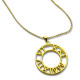 Double Circle Roman Numeral Necklace Clock Design Gold Plated Silver