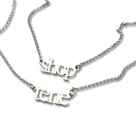 Sterling Silver Double Layer Mini Name Necklace