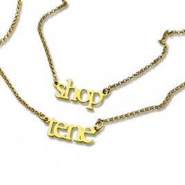 Double Layer Mini Name Necklace 18ct Gold Plated
