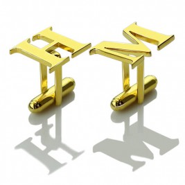 Best Initial Cufflinks 18ct Gold Plated