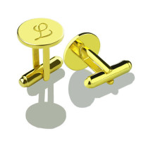 Custom Script Initial Cufflinks for Men 18ct Gold Plated