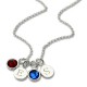 Personalised Double Initial Charm Necklace with Birthstone