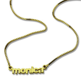 Personalised Small Lowercase Name Necklace in 18ct Gold Plated