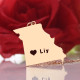 Custom Missouri State Shaped Necklaces With Heart  Name Rose Gold