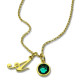 Custom Birthstone Initial Necklace 18ct Gold Plated