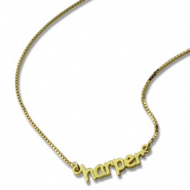 Personalised Mini Name Necklace 18ct Gold Plated