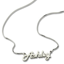 Sterling Silver Retro Name Necklace