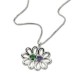 Personalised Double Flower Pendant with Birthstone Sterling Silver