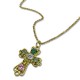 Personalised Cross necklace with Birthstones Gold Plated Silver