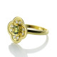 Blossoming Engagement Ring Engraved Birthstone 18ct Gold Plated